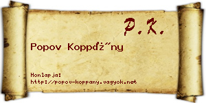 Popov Koppány névjegykártya